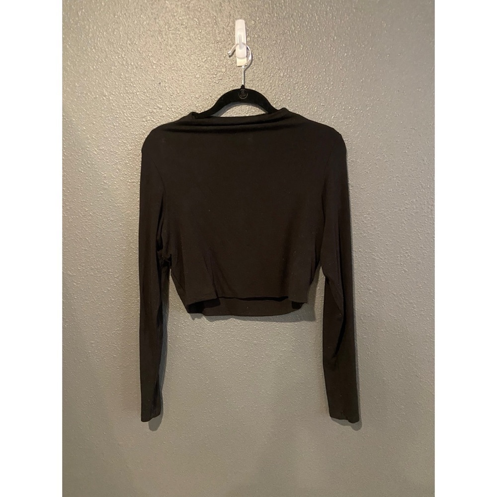 Naked Wardrobe Black Long Sleeve Crop Top